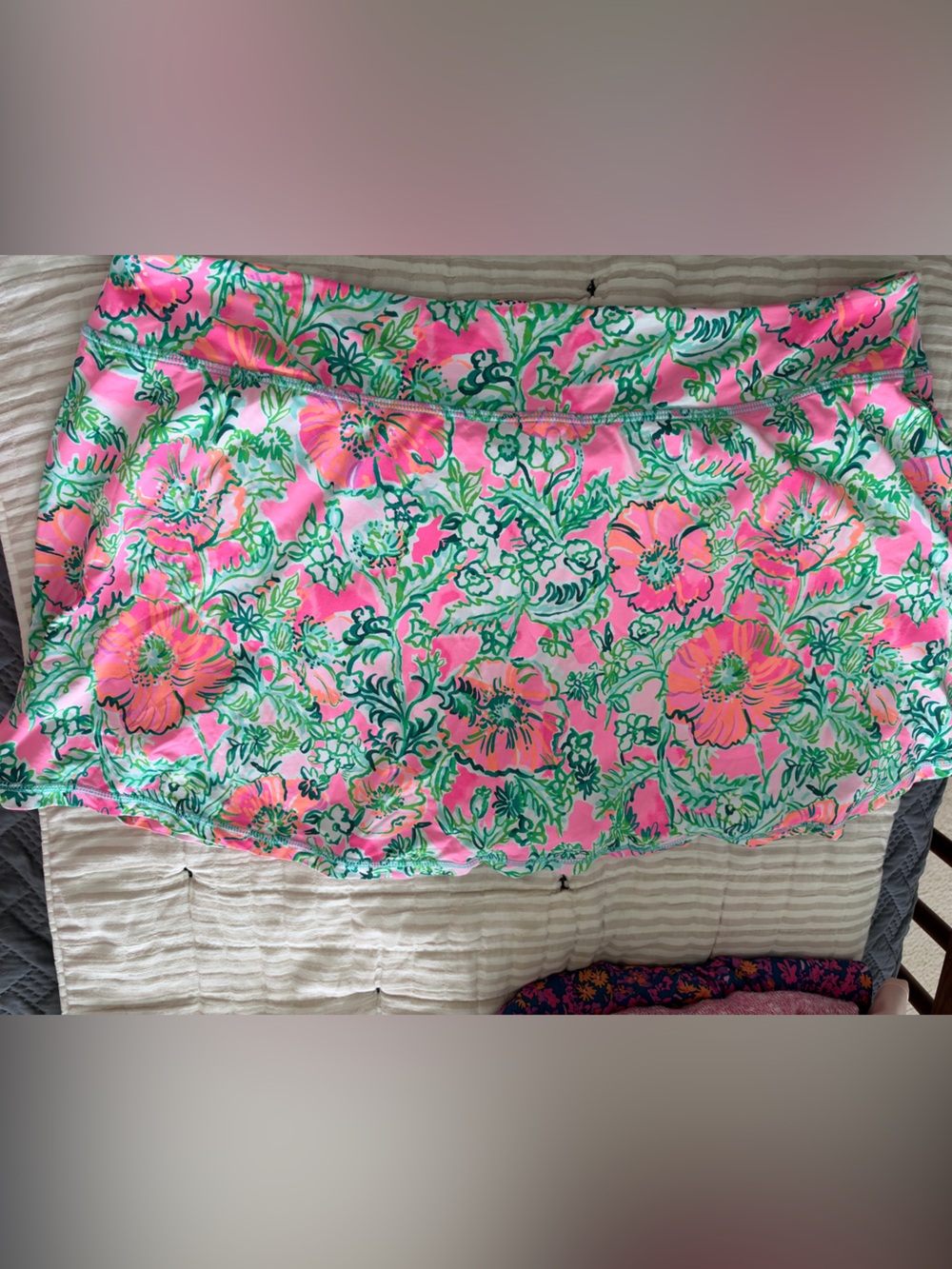 Lilly Pulitzer Neon Pink & Kelly Green Floral Mini Skort